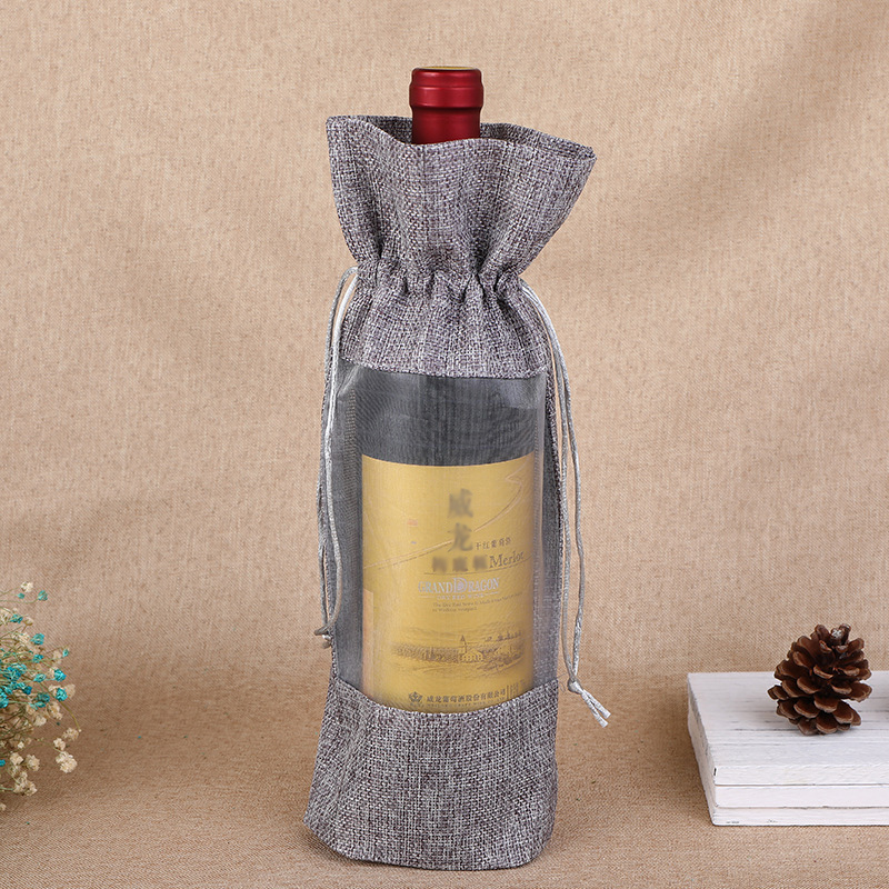 Jute Bag Packaging - 모조 주트 와인 병 가방 커버,