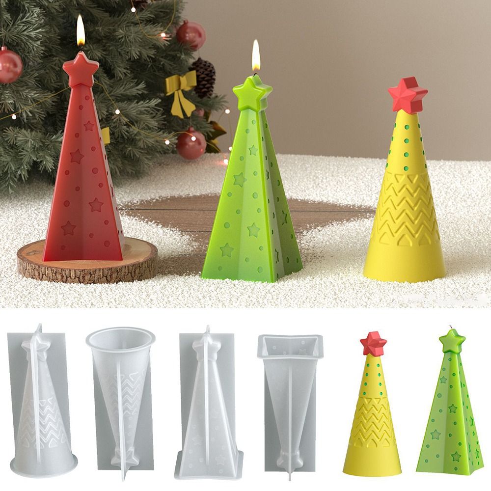 Candle Making Kit Xmas - 실리콘 크리스마스 콘 캔들 몰드 크리스탈