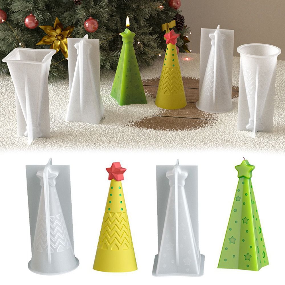 Candle Making Kit Xmas - 실리콘 크리스마스 콘 캔들 몰드 크리스탈