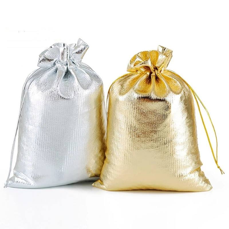 Jute Bag Packaging - 50 개/몫 7x9cm 9x12cm 골드 컬러