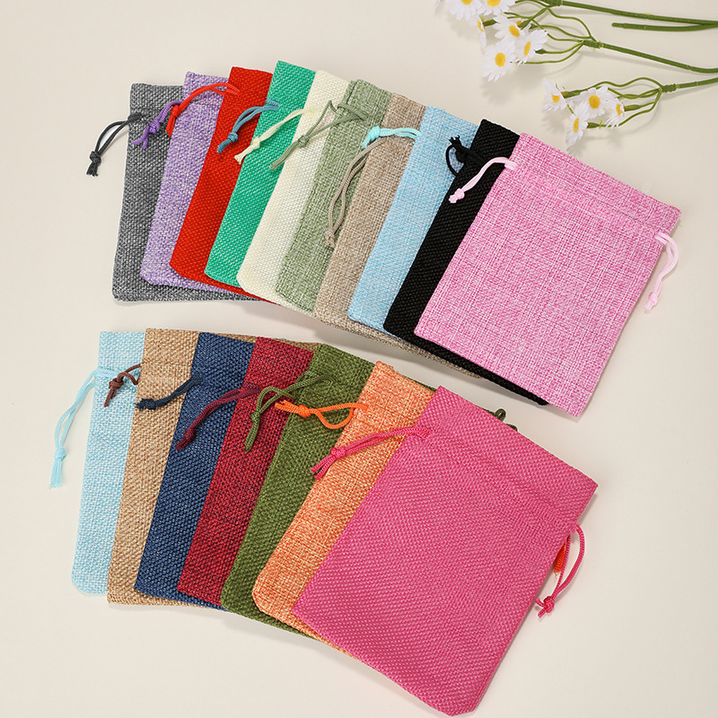 Jute Bag Packaging - 10/5개 천연 황마 선물 가방 수제