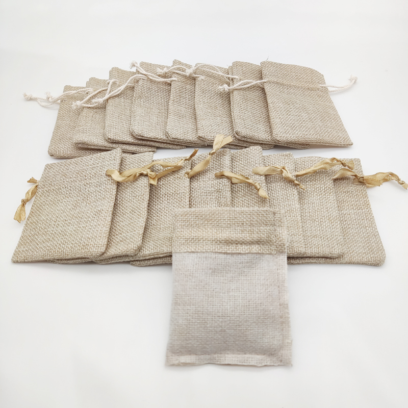 Jute Bag Packaging - 황마 선물 가방 린넨 자루, 드로스트링
