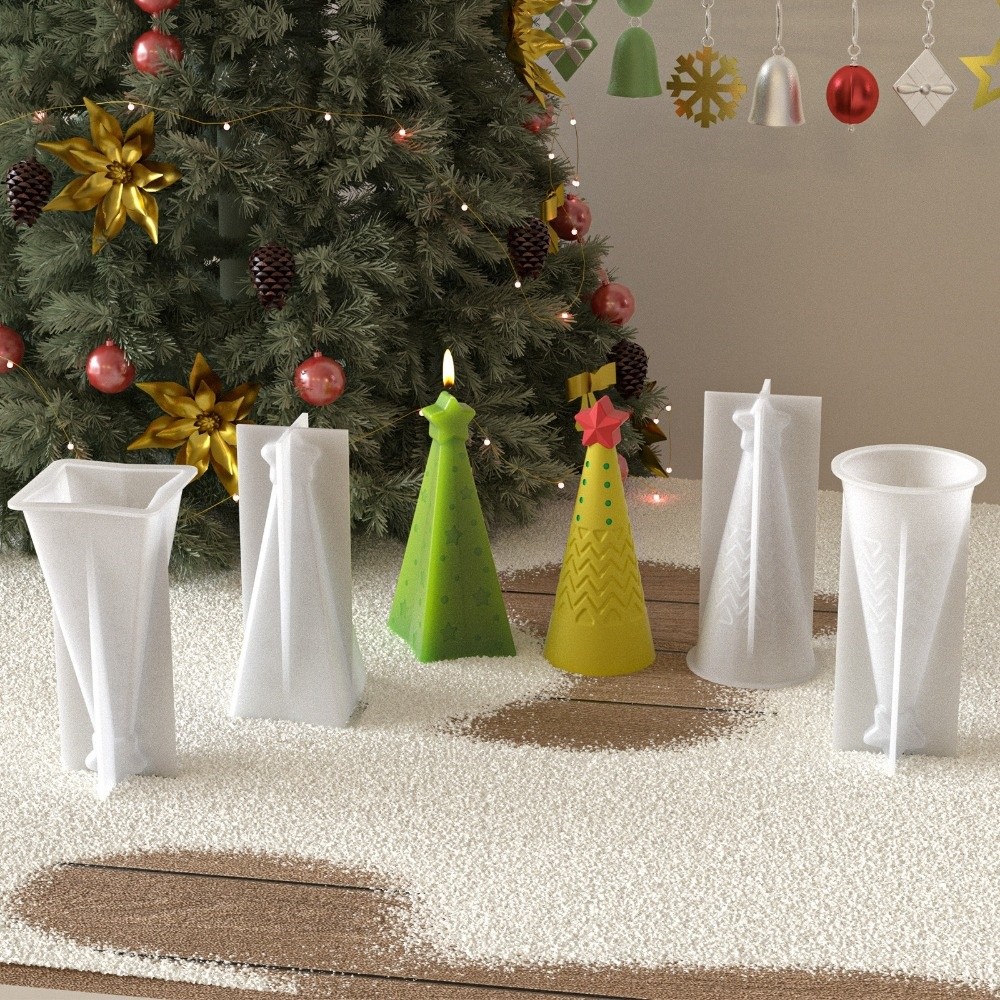 Candle Making Kit Xmas - 새로운 실리콘 크리스마스 콘 캔들 몰드