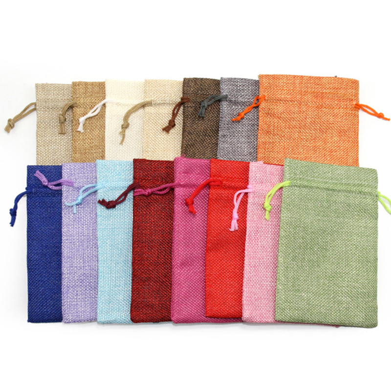 10/5개 천연 황마 선물 가방 수제 삼베 면 린넨 끈 - Jute Bag Packaging 리뷰 및 가격