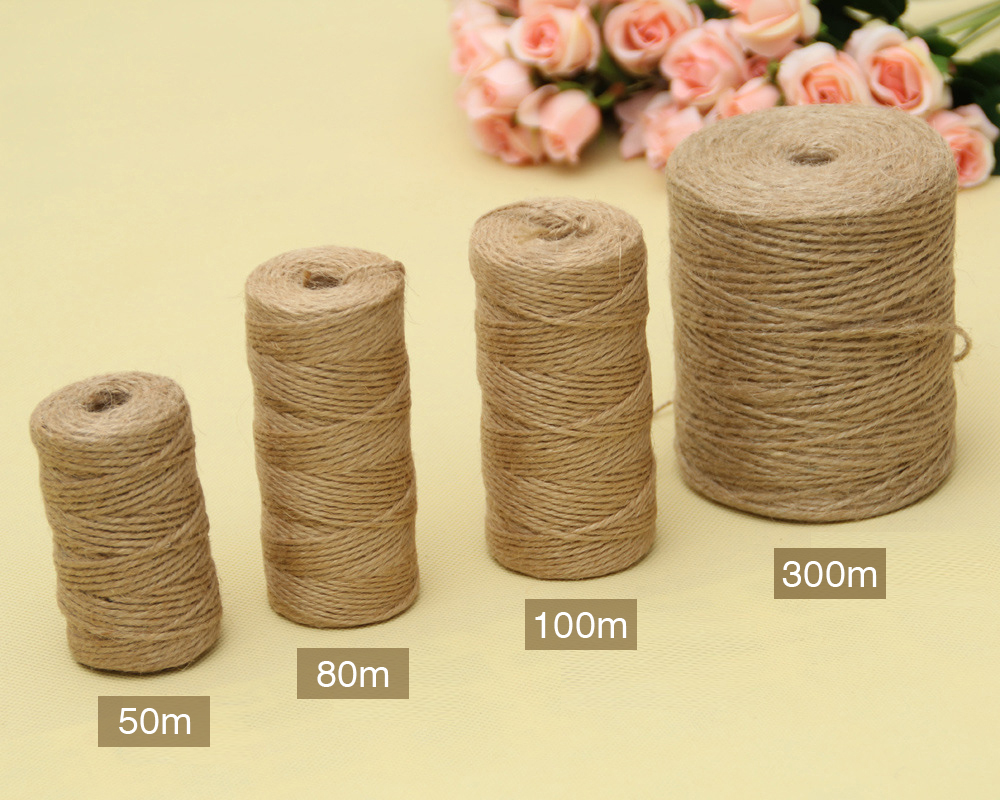 50/80/100 미터 자연 빈티지 황마 로프 코드 문 - Jute Bag Packaging 리뷰 및 가격