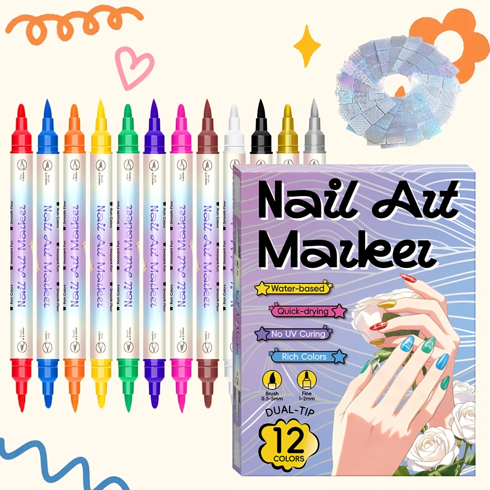 12색 네일 아트 펜 세트, 24개의 스텐실, 양쪽 끝 - Copic Marker Sketch 리뷰 및 가격