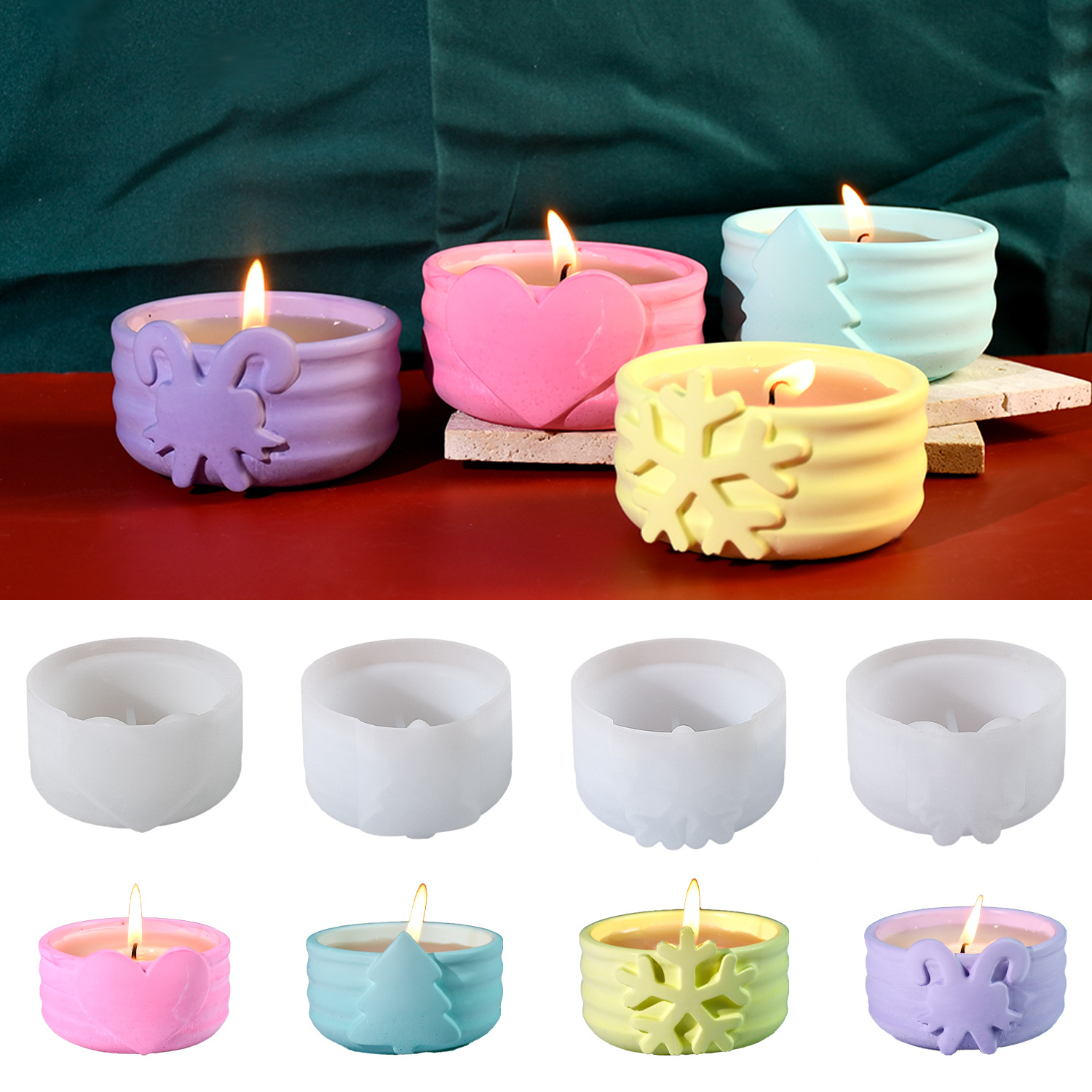 크리스마스 캔들 몰드 크리스마스 트리 눈송이 실리콘 몰 - Candle Making Kit Xmas 리뷰 및 가격