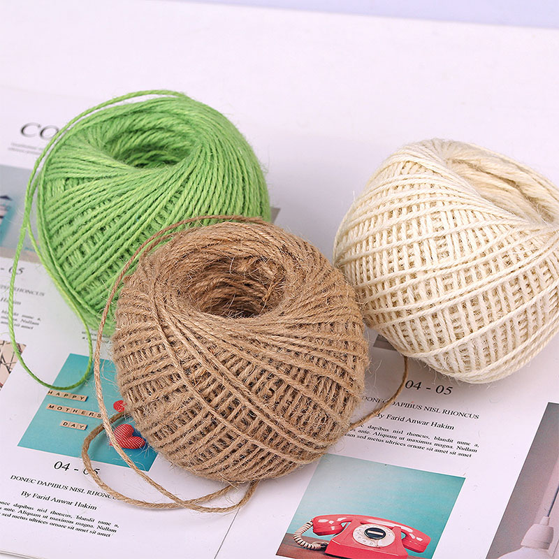 DIY 천연 2mm 50M/롤 다채로운 황마끈 삼베끈  - Jute Bag Packaging 리뷰 및 가격