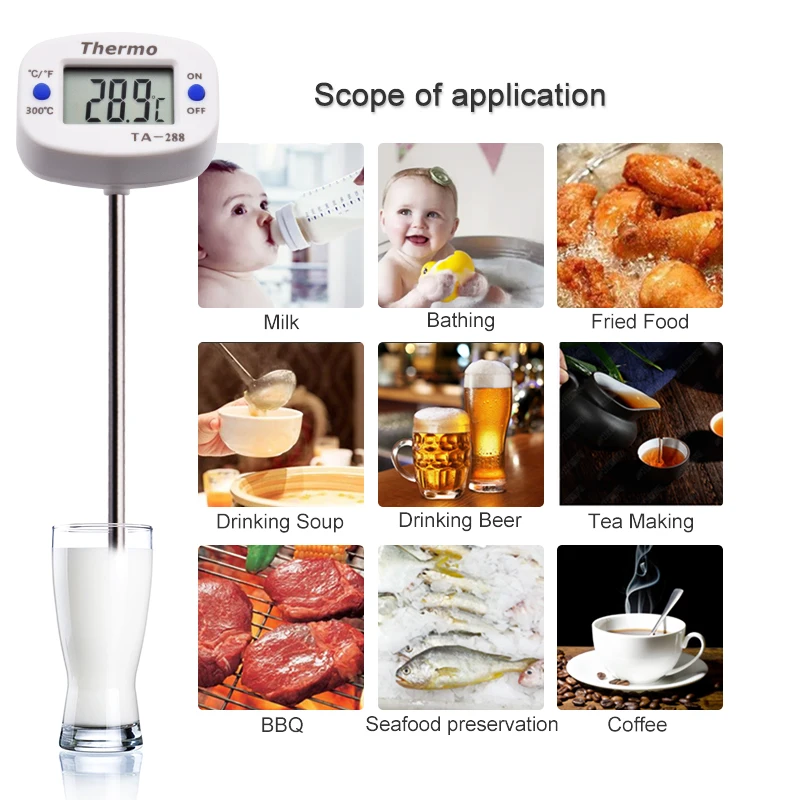 TA288 LCD 디지털 식품 온도계 바베큐 프로브 온 - Candle Making Thermometer 리뷰 및 가격