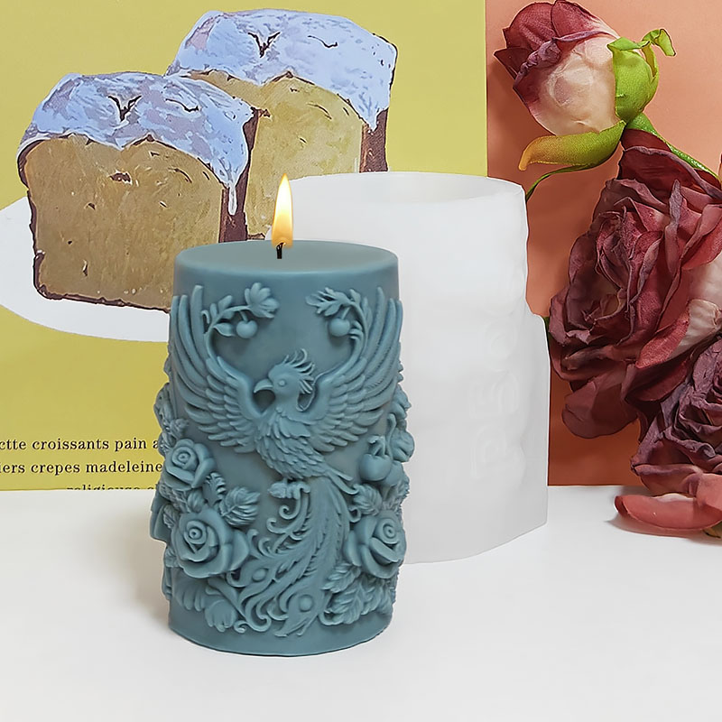 봉황이 날개를 펼치고 주변에 장미가 둘러싸인 향초를 만 - Candle Making Phoenix 리뷰 및 가격